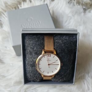 OBAKU Womens Rose Gold Watch with White Face